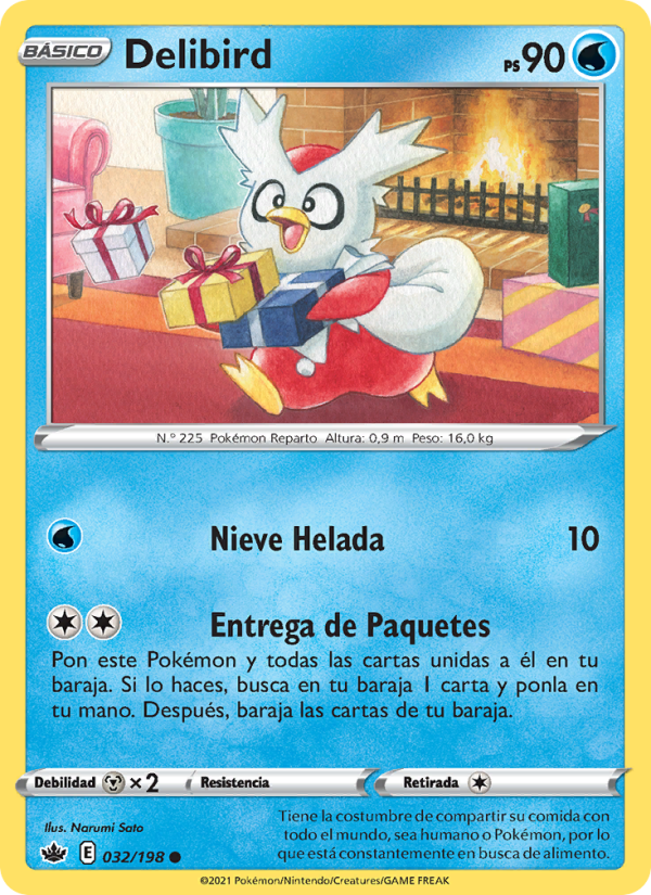 Delibird 32 — Chilling Reign (Spanish Pokémon TCG card)