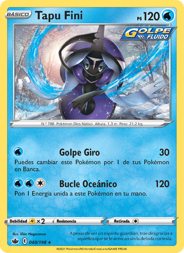 Tapu Fini 40 — Chilling Reign (Spanish Pokémon TCG card)