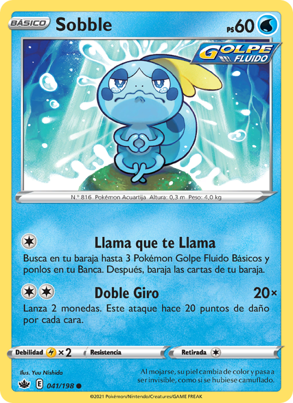 Sobble 41 — Chilling Reign (Spanish Pokémon TCG card)