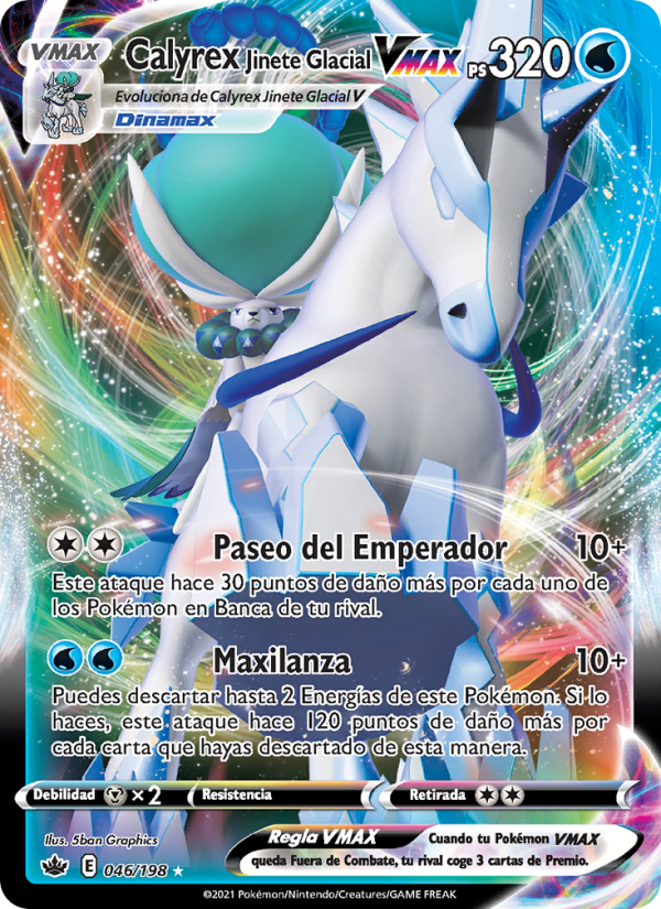 Calyrex Jinete Glacial VMAX 46 — Chilling Reign (Spanish Pokémon TCG card)