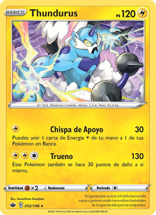 Thundurus 52 — Chilling Reign (Spanish Pokémon TCG card)