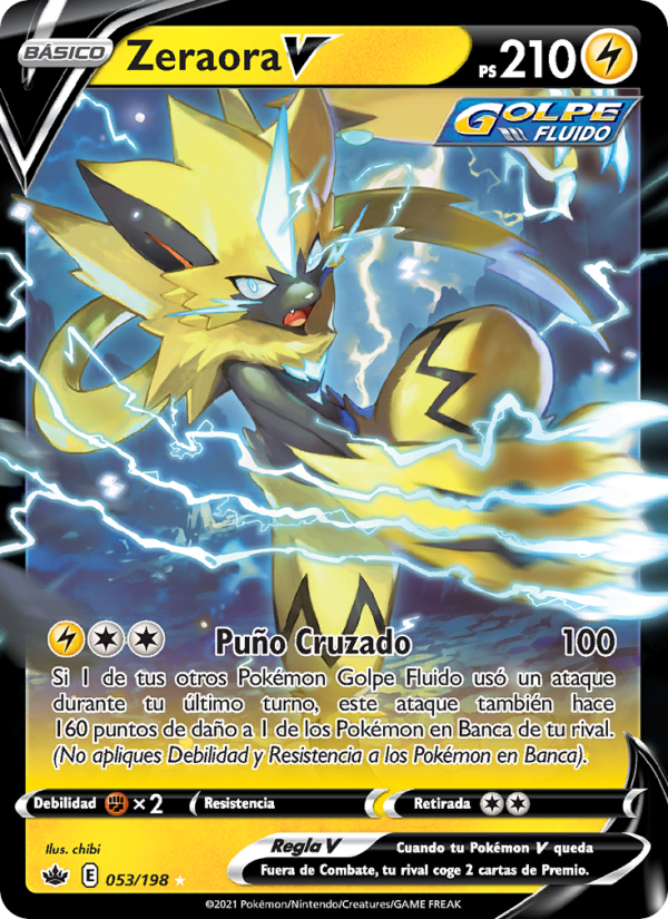 Zeraora V 53 — Chilling Reign (Spanish Pokémon TCG card)