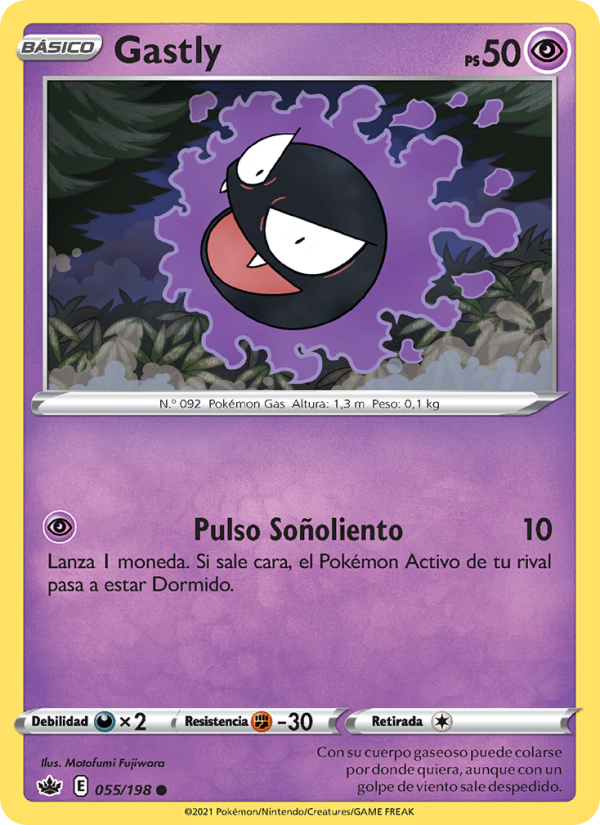 Gastly 55 — Chilling Reign (Spanish Pokémon TCG card)