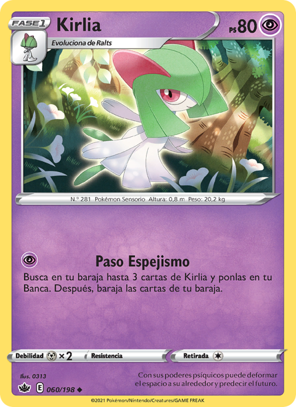 Kirlia 60 — Chilling Reign (Spanish Pokémon TCG card)