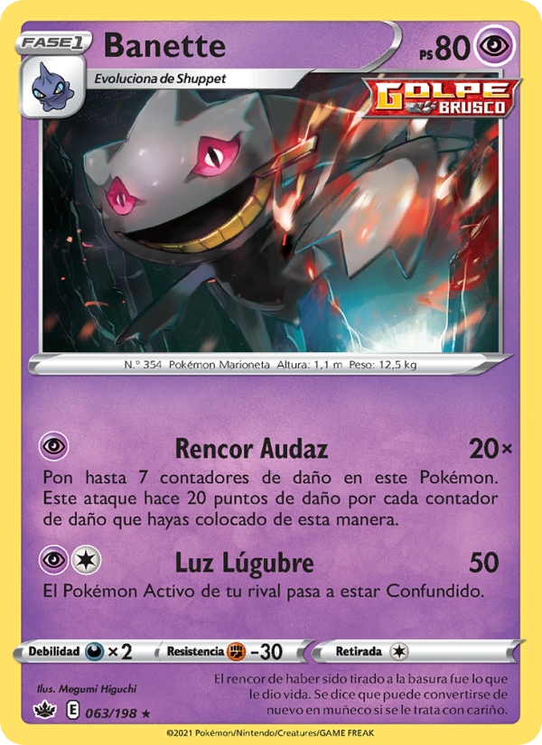 Banette 63 — Chilling Reign (Spanish Pokémon TCG card)