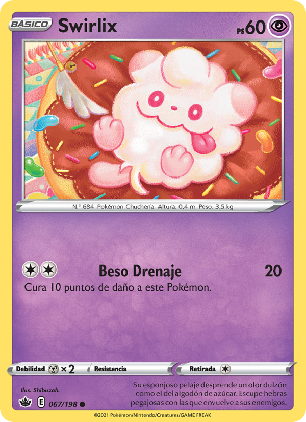 Swirlix 67 — Chilling Reign (Spanish Pokémon TCG card)