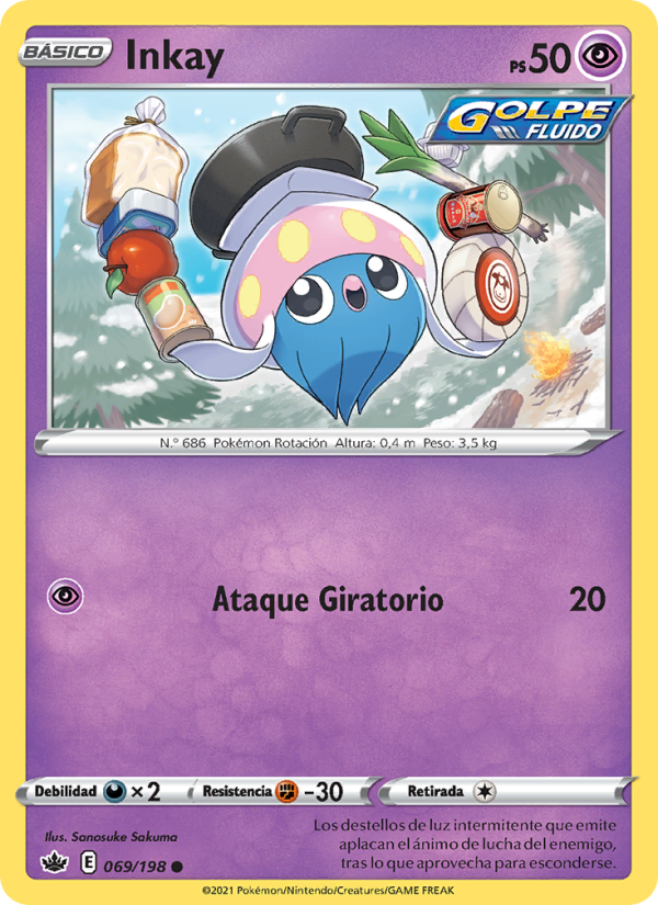 Inkay 69 — Chilling Reign (Spanish Pokémon TCG card)