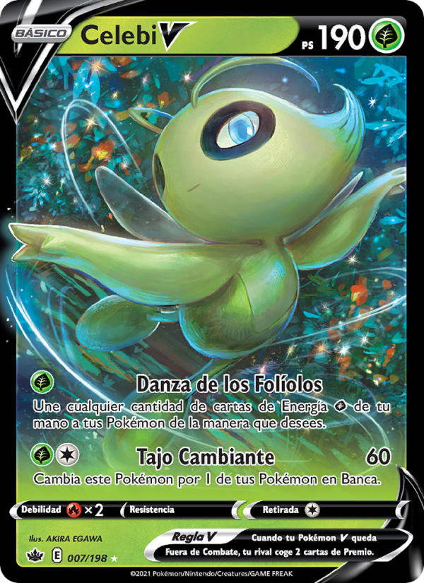 Celebi V 7 — Chilling Reign (Spanish Pokémon TCG card)