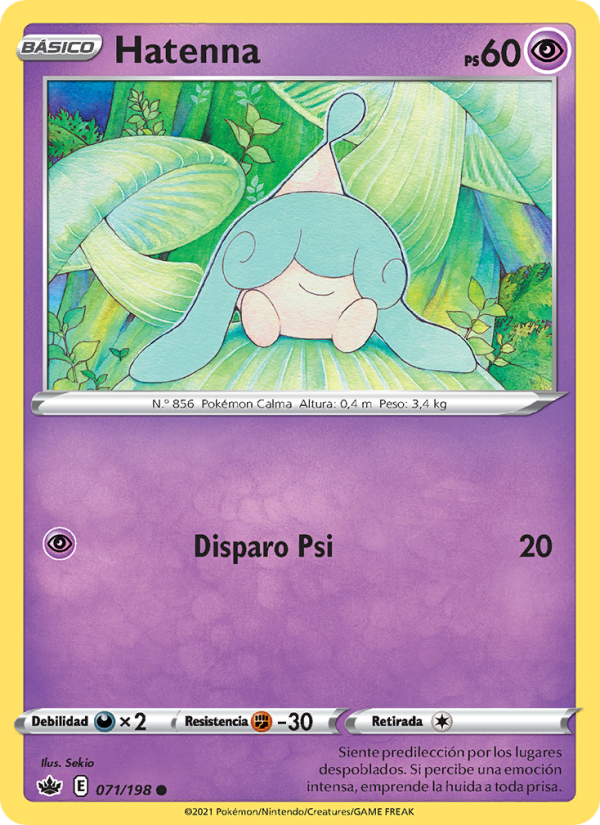 Hatenna 71 — Chilling Reign (Spanish Pokémon TCG card)