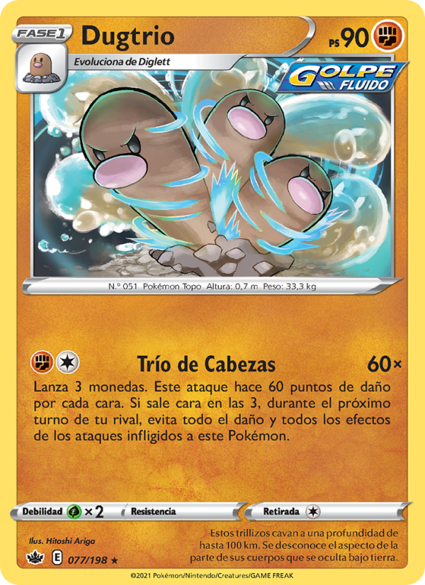 Dugtrio 77 — Chilling Reign (Spanish Pokémon TCG card)