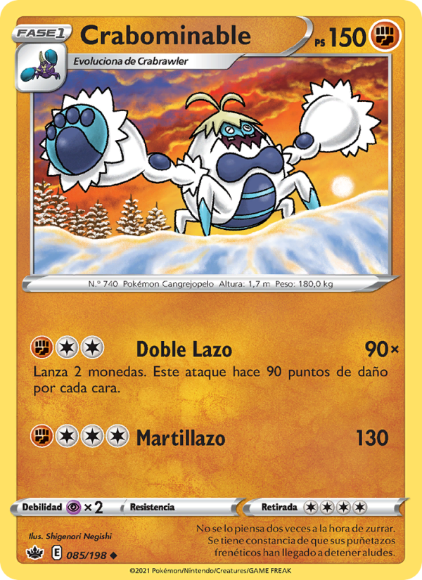 Crabominable 85 — Chilling Reign (Spanish Pokémon TCG card)