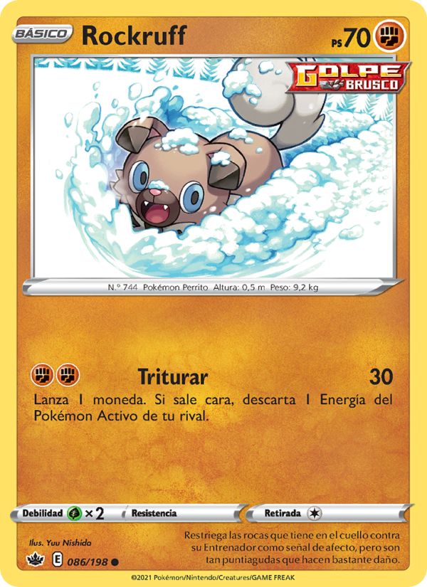 Rockruff 86 — Chilling Reign (Spanish Pokémon TCG card)
