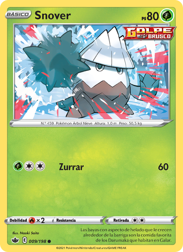 Snover 9 — Chilling Reign (Spanish Pokémon TCG card)