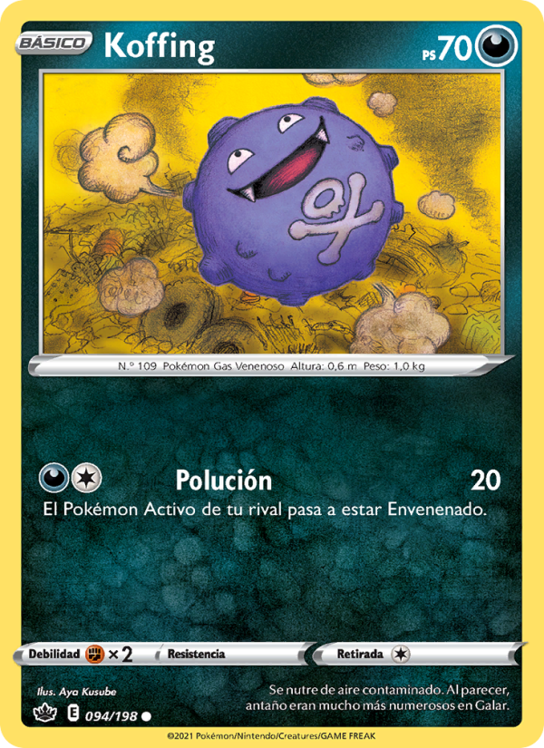 Koffing 94 — Chilling Reign (Spanish Pokémon TCG card)
