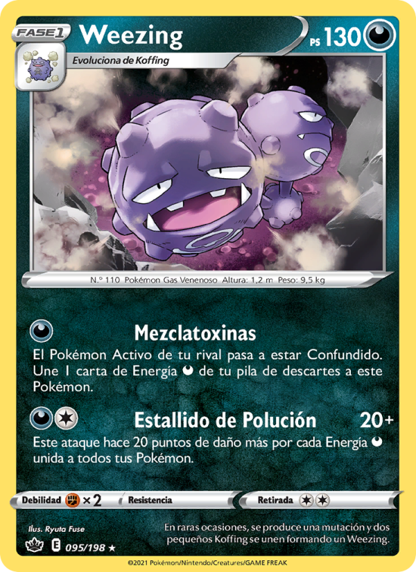 Weezing 95 — Chilling Reign (Spanish Pokémon TCG card)