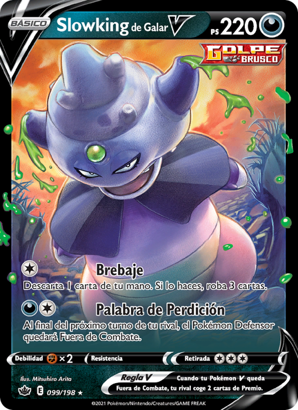 Slowking de Galar V 99 — Chilling Reign (Spanish Pokémon TCG card)