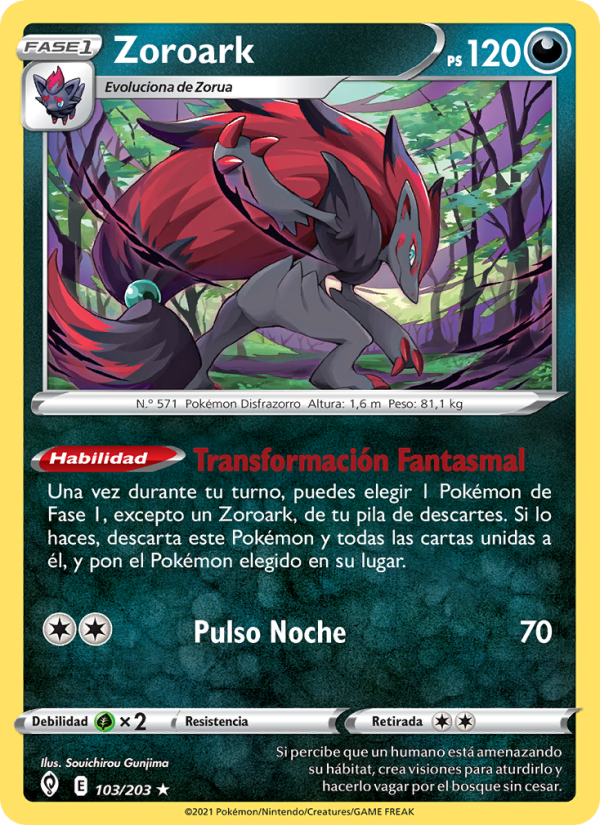 Zoroark 103 — Evolving Skies (Spanish Pokémon TCG card)