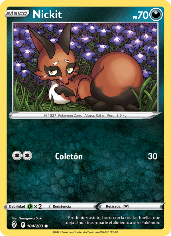 Nickit 104 — Evolving Skies (Spanish Pokémon TCG card)