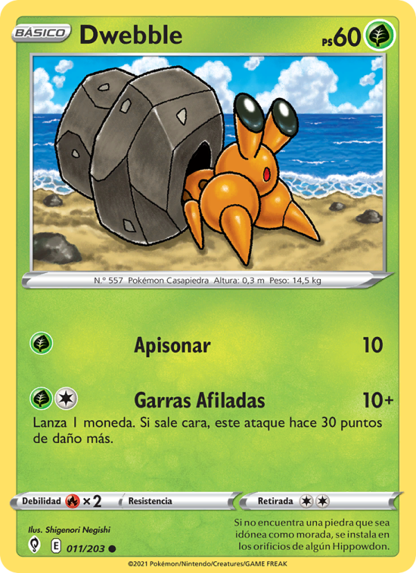 Dwebble 11 — Evolving Skies (Spanish Pokémon TCG card)