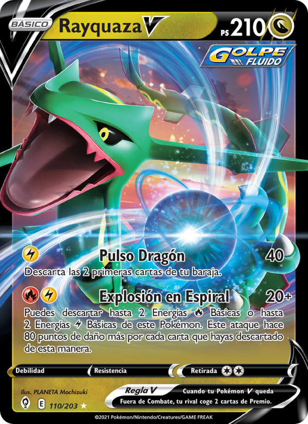 Rayquaza V 110 — Evolving Skies (Spanish Pokémon TCG card)