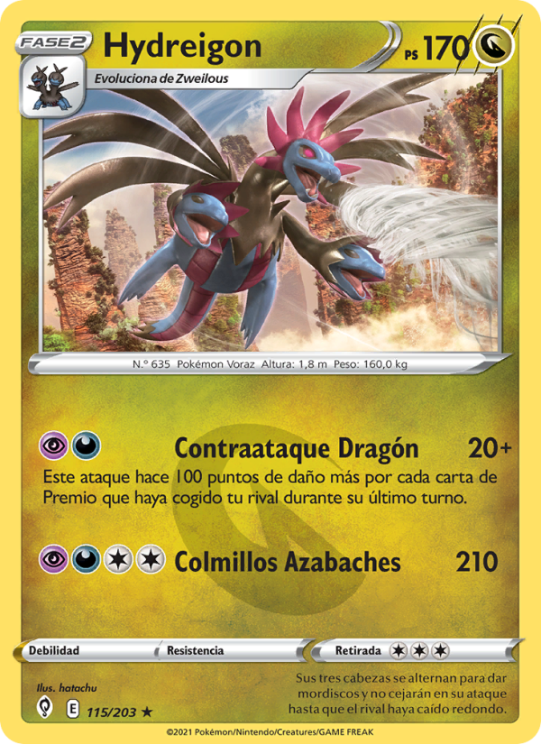 Hydreigon 115 — Evolving Skies (Spanish Pokémon TCG card)