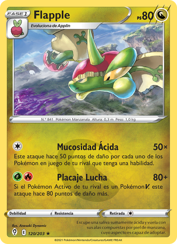 Flapple 120 — Evolving Skies (Spanish Pokémon TCG card)