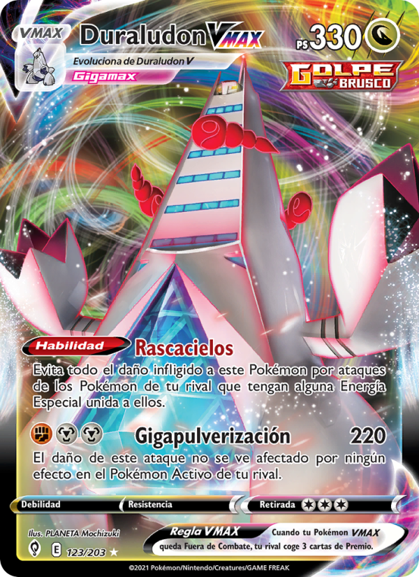 Duraludon VMAX 123 — Evolving Skies (Spanish Pokémon TCG card)