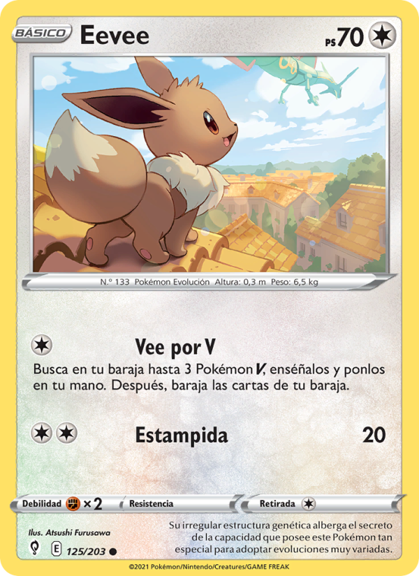 Eevee 125 — Evolving Skies (Spanish Pokémon TCG card)