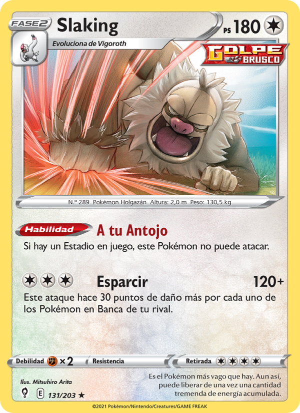 Slaking 131 — Evolving Skies (Spanish Pokémon TCG card)
