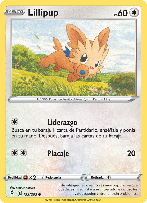 Lillipup 133 — Evolving Skies (Spanish Pokémon TCG card)