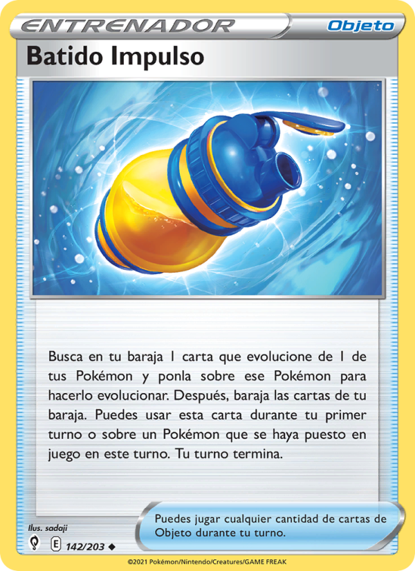 Batido Impulso 142 — Evolving Skies (Spanish Pokémon TCG card)
