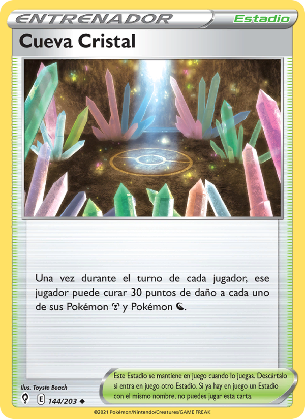 Cueva Cristal 144 — Evolving Skies (Spanish Pokémon TCG card)