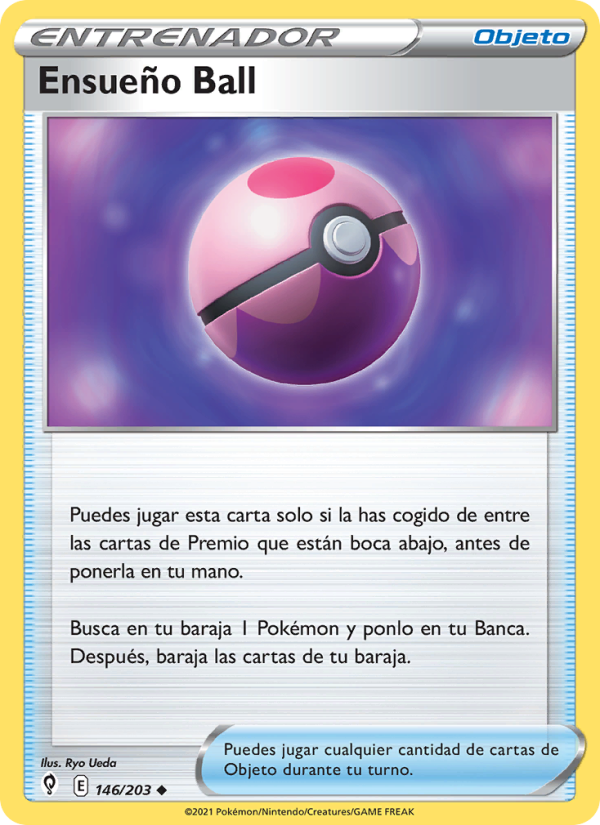 Ensueño Ball 146 — Evolving Skies (Spanish Pokémon TCG card)