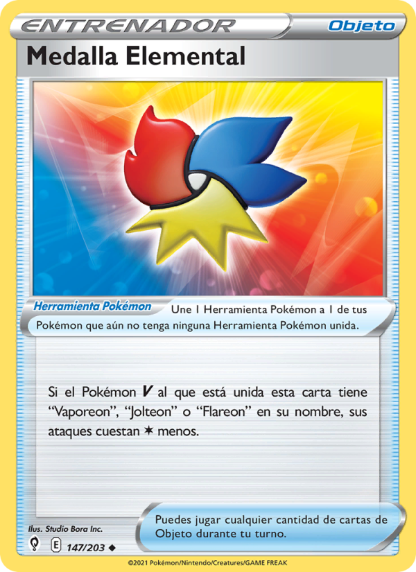 Medalla Elemental 147 — Evolving Skies (Spanish Pokémon TCG card)