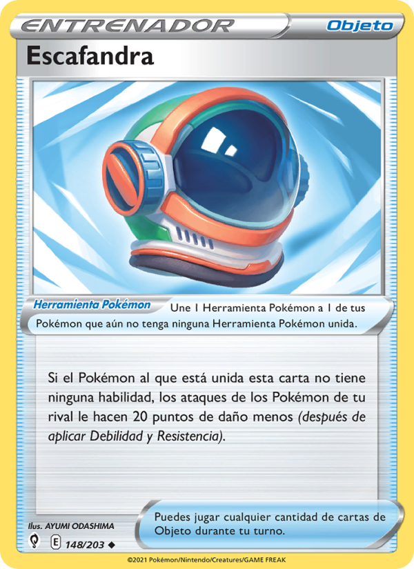 Escafandra 148 — Evolving Skies (Spanish Pokémon TCG card)