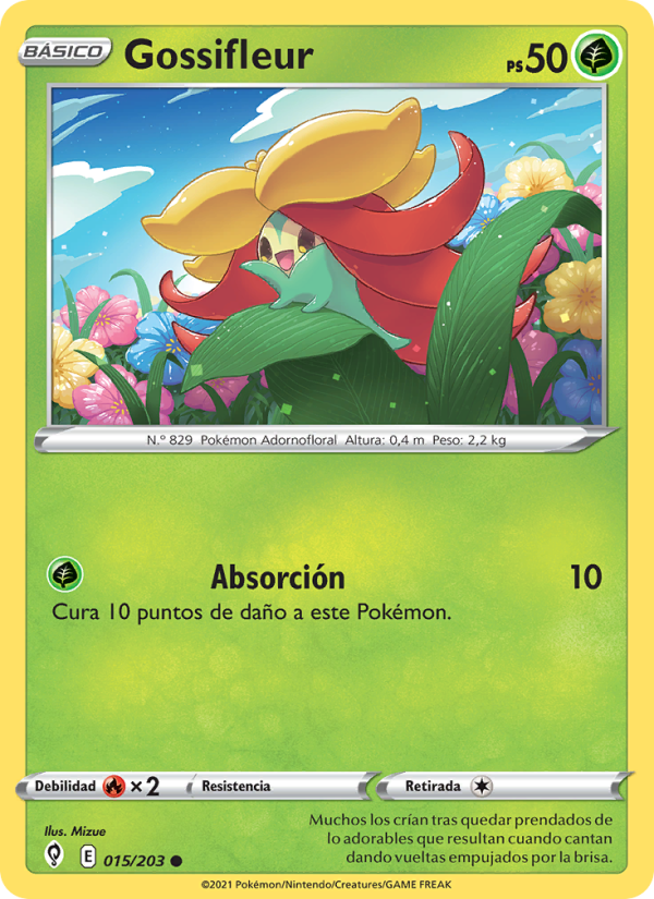 Gossifleur 15 — Evolving Skies (Spanish Pokémon TCG card)