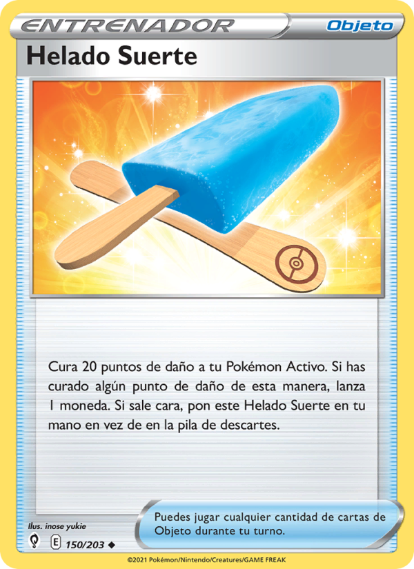 Helado Suerte 150 — Evolving Skies (Spanish Pokémon TCG card)