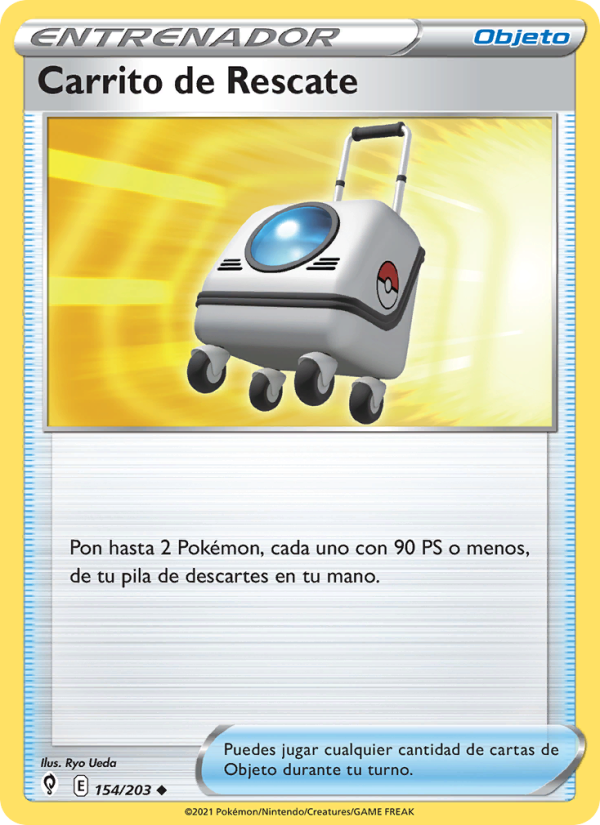 Carrito de Rescate 154 — Evolving Skies (Spanish Pokémon TCG card)