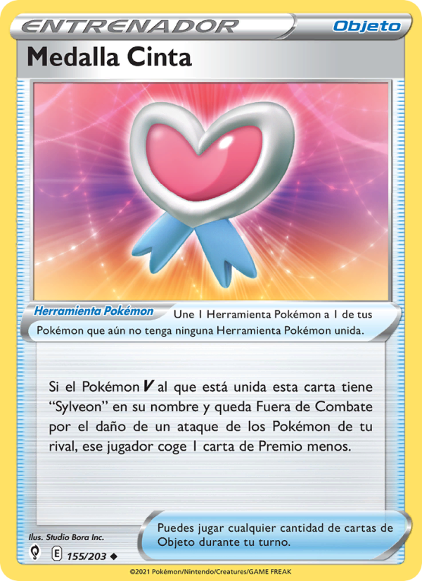 Medalla Cinta 155 — Evolving Skies (Spanish Pokémon TCG card)