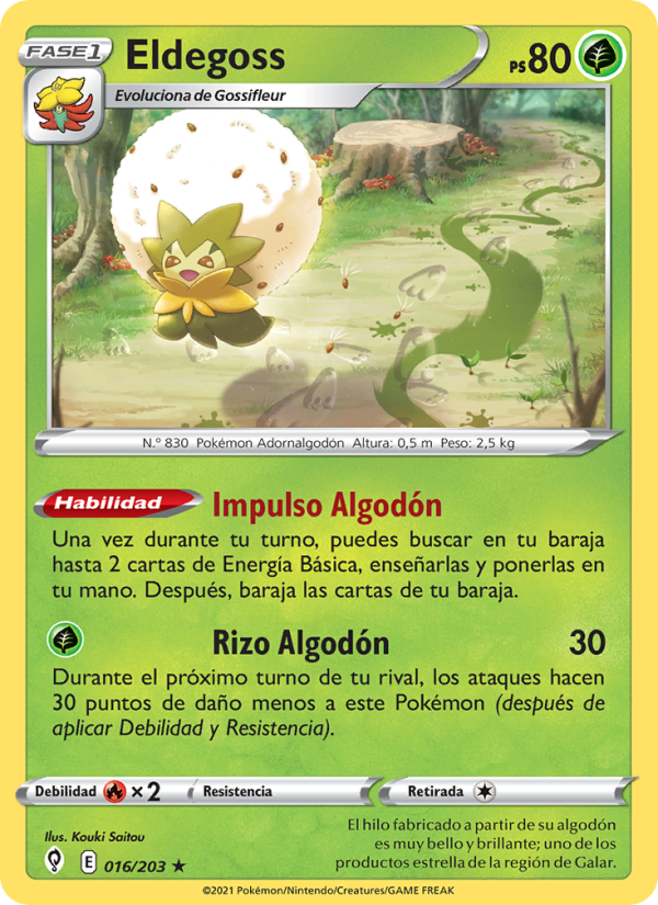 Eldegoss 16 — Evolving Skies (Spanish Pokémon TCG card)