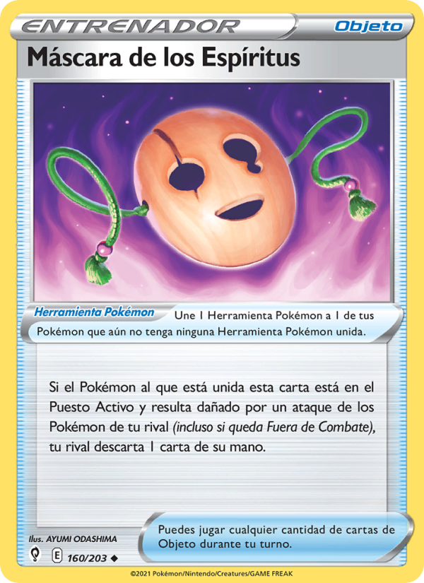 Máscara de los Espíritus 160 — Evolving Skies (Spanish Pokémon TCG card)