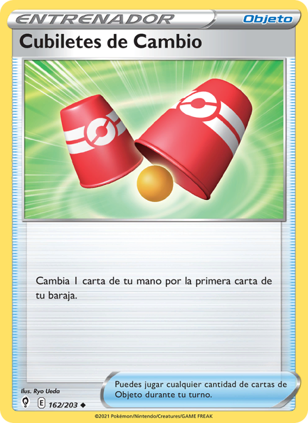 Cubiletes de Cambio 162 — Evolving Skies (Spanish Pokémon TCG card)