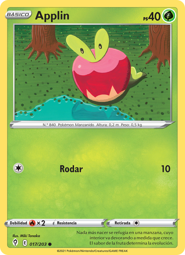 Applin 17 — Evolving Skies (Spanish Pokémon TCG card)