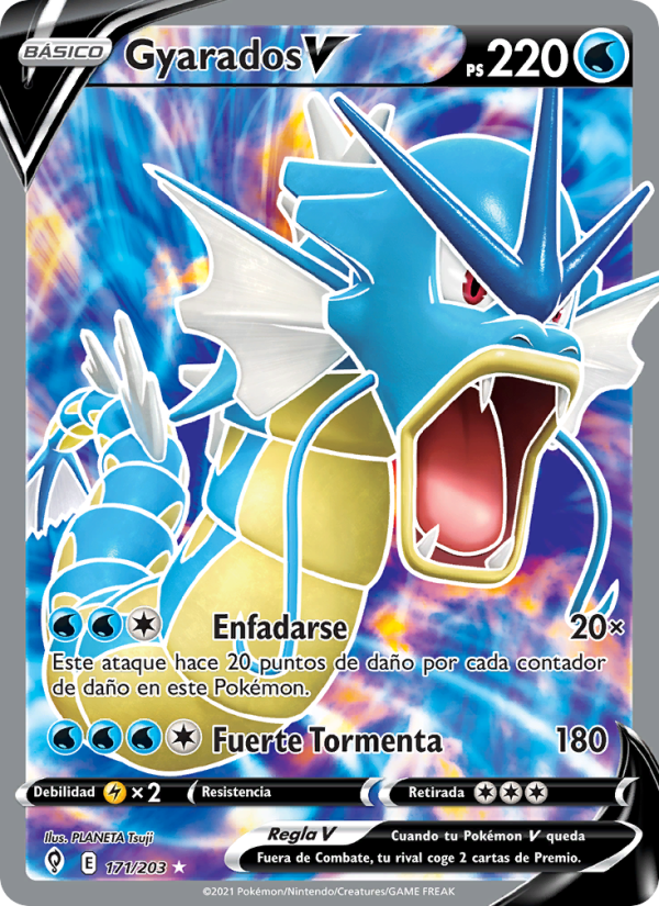 Gyarados V 171 — Evolving Skies (Spanish Pokémon TCG card)