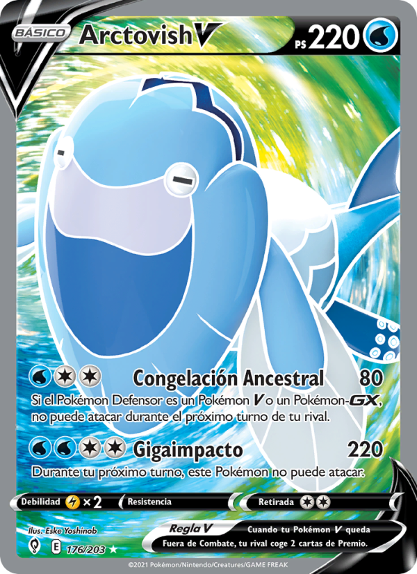Arctovish V 176 — Evolving Skies (Spanish Pokémon TCG card)