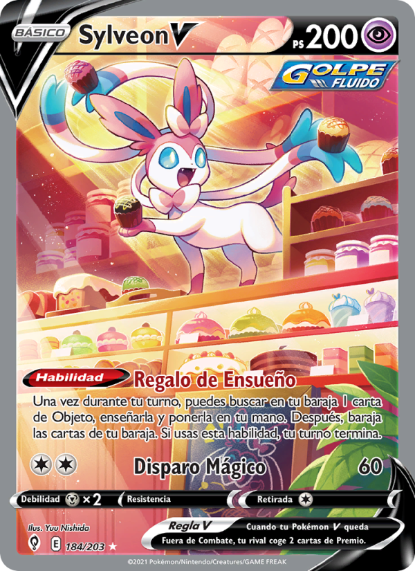 Sylveon V 184 — Evolving Skies (Spanish Pokémon TCG card)