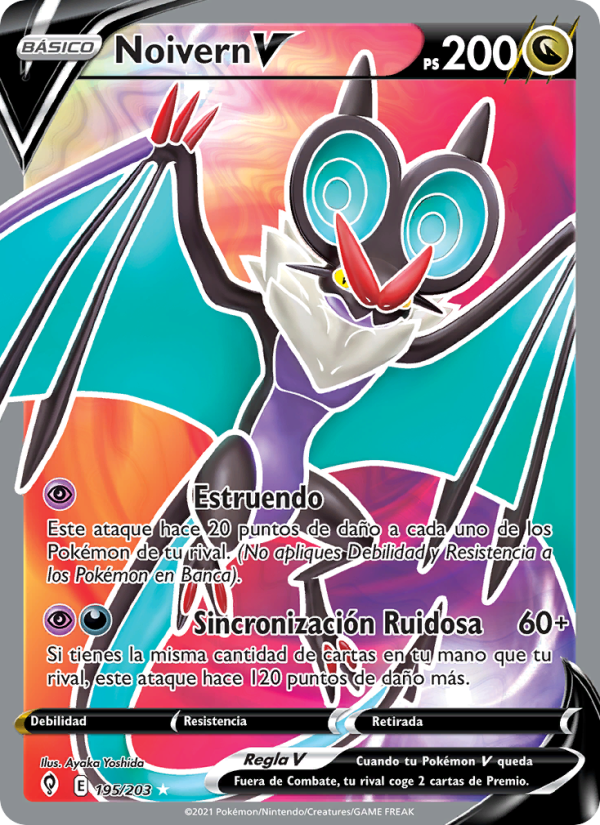 Noivern V 195 — Evolving Skies (Spanish Pokémon TCG card)