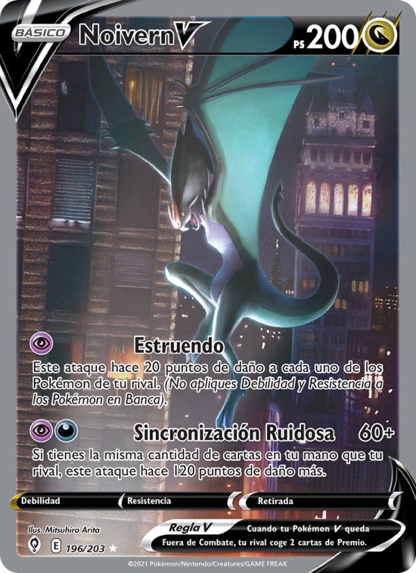 Noivern V 196 — Evolving Skies (Spanish Pokémon TCG card)