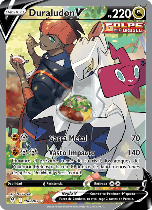 Duraludon V 198 — Evolving Skies (Spanish Pokémon TCG card)
