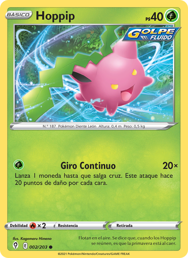 Hoppip 2 — Evolving Skies (Spanish Pokémon TCG card)